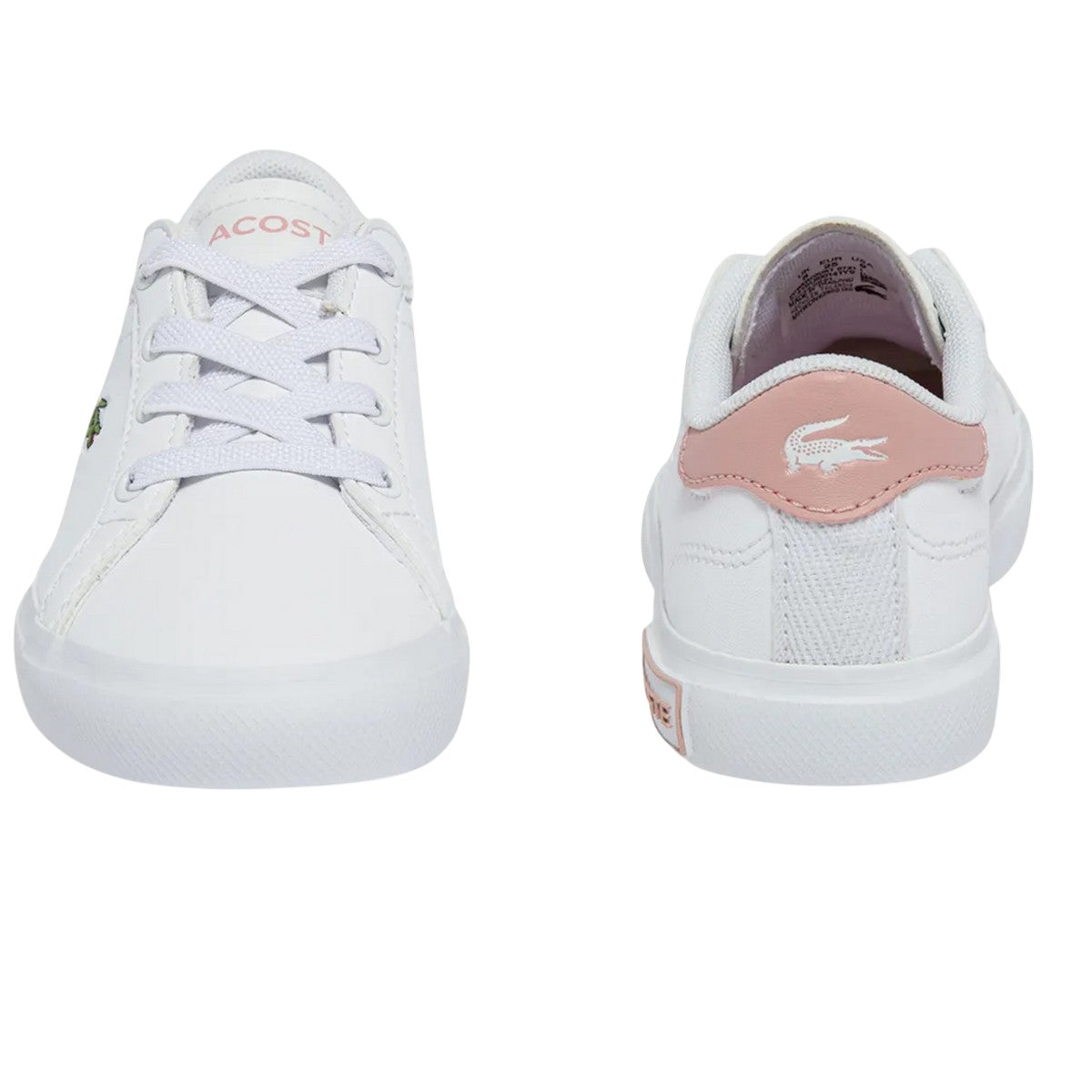 White-Pink - Lifestyle - Lacoste Childrens-Kids Powercourt Trainers