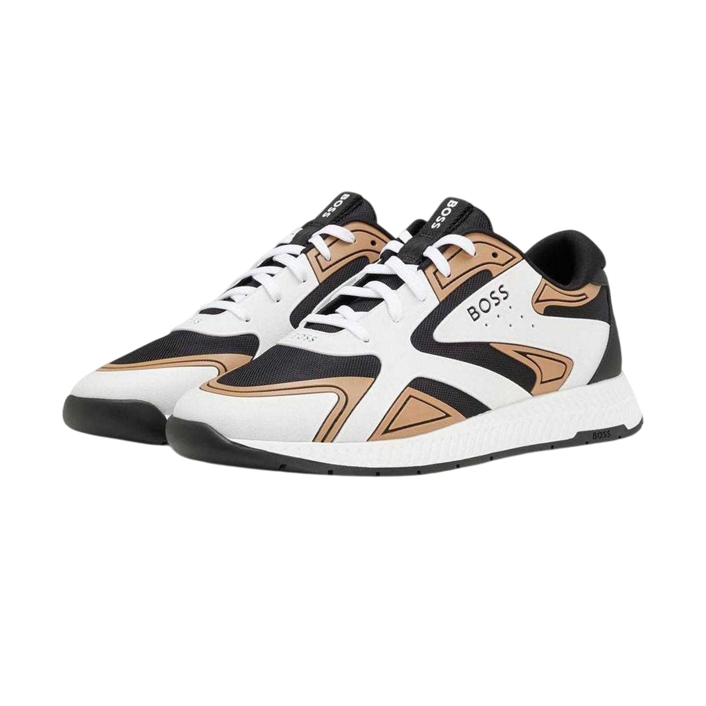 Beige - Side - Boss Mens Titanium Trainers
