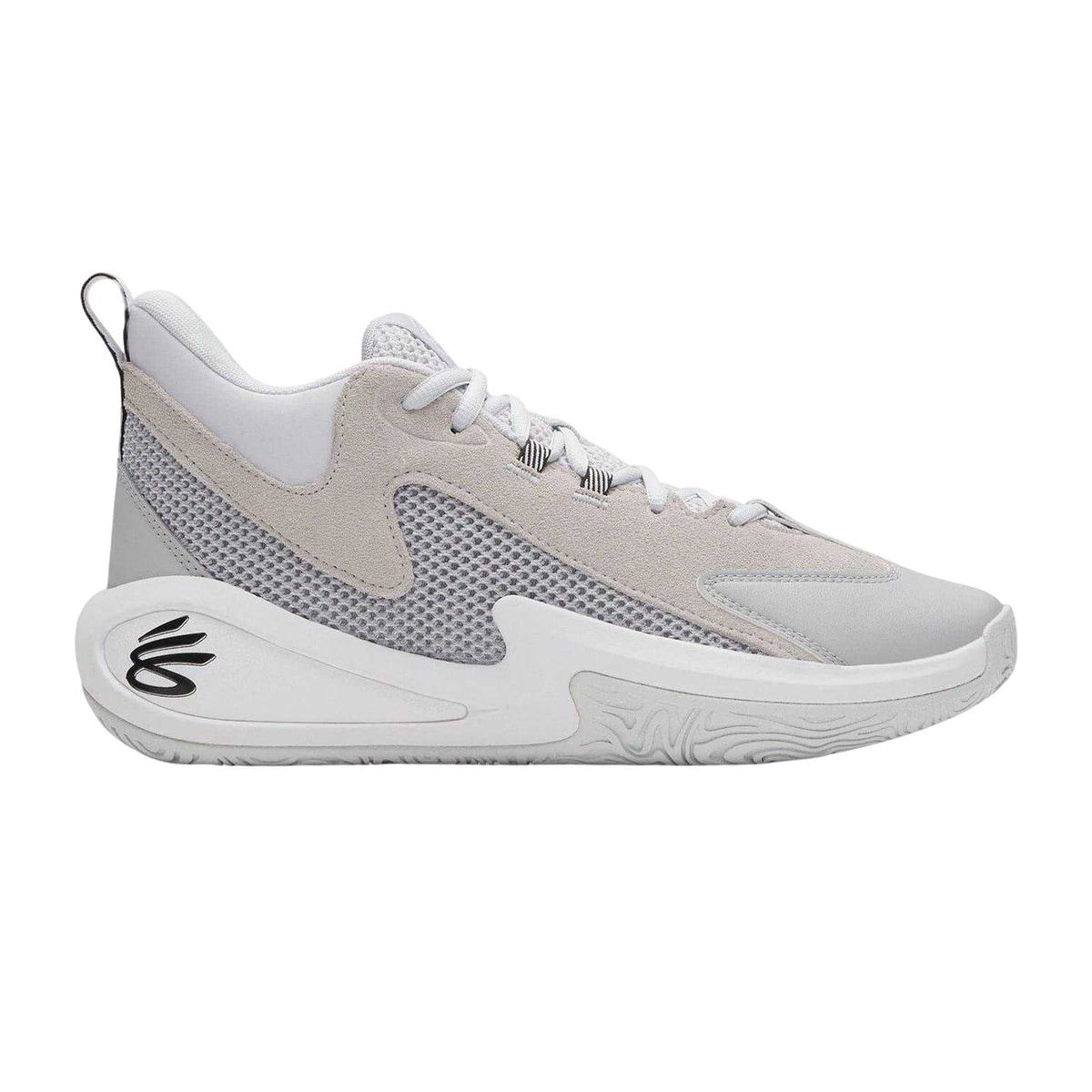 Grey-White - Front - Under Armour Mens Curry Basketball Shoes
