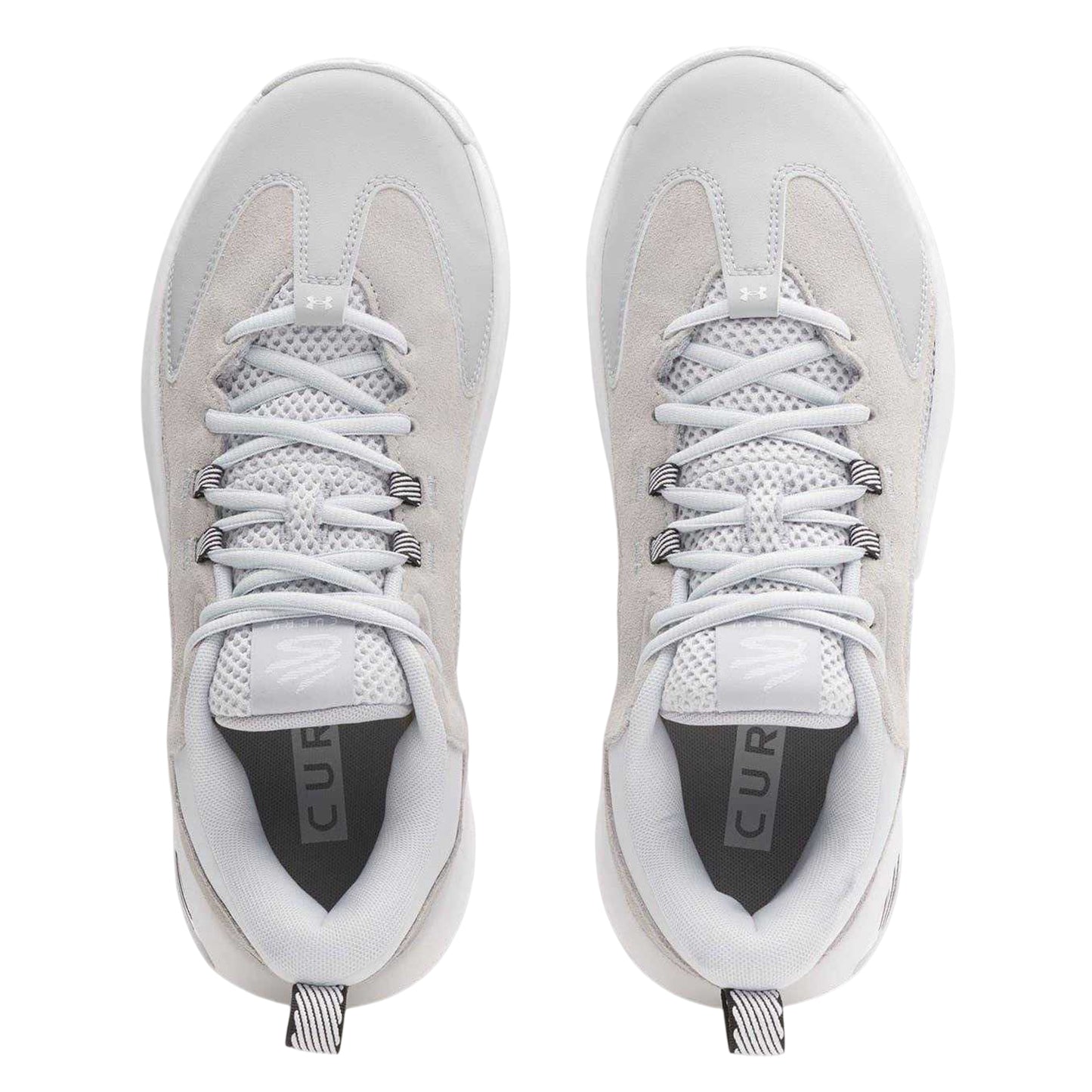 Grey-White - Side - Under Armour Mens Curry Basketball Shoes