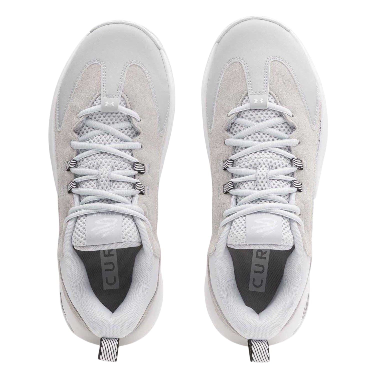 Grey-White - Side - Under Armour Mens Curry Basketball Shoes