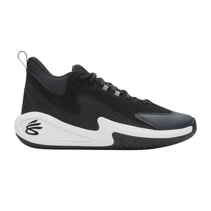 Black-Grey - Front - Under Armour Mens Curry Basketball Shoes