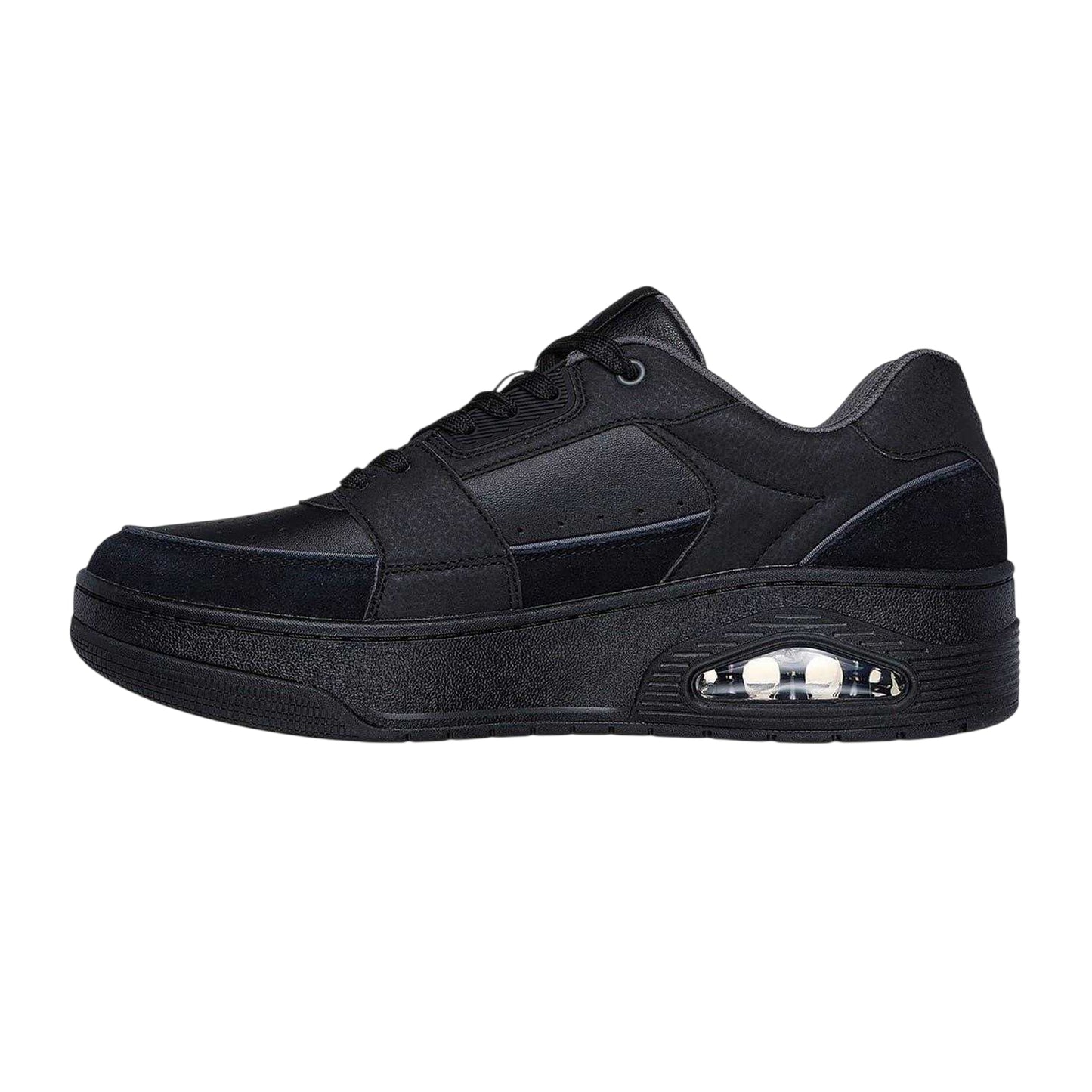 Black - Back - Skechers Mens Suede Trainers