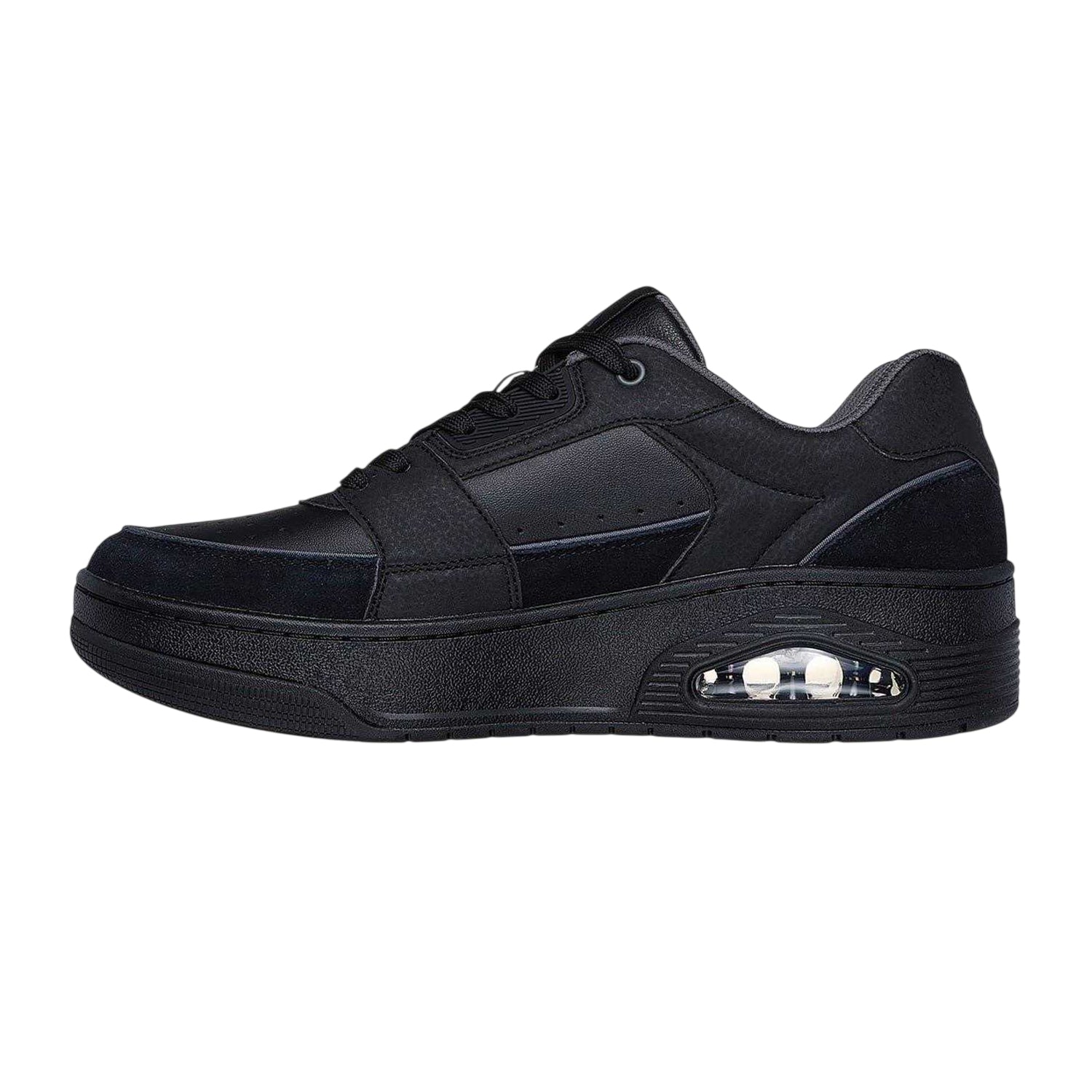 Black - Back - Skechers Mens Suede Trainers