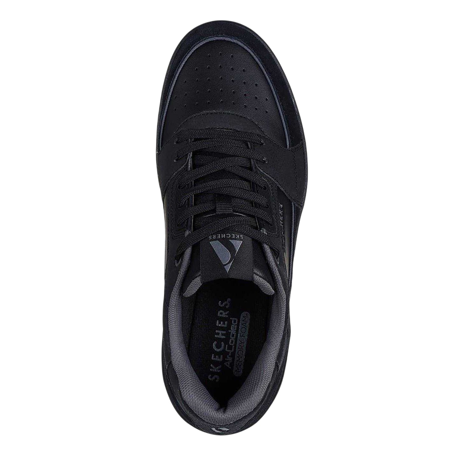 Black - Side - Skechers Mens Suede Trainers