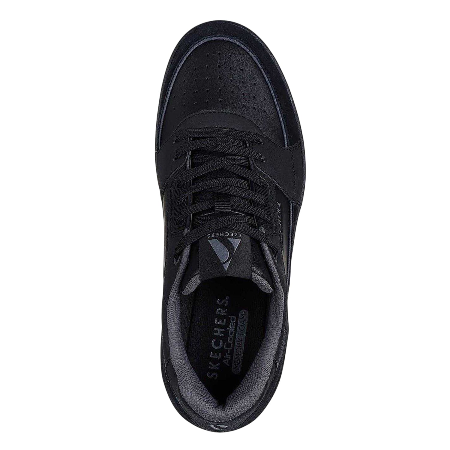 Black - Side - Skechers Mens Suede Trainers
