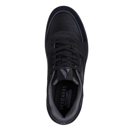 Black - Side - Skechers Mens Suede Trainers