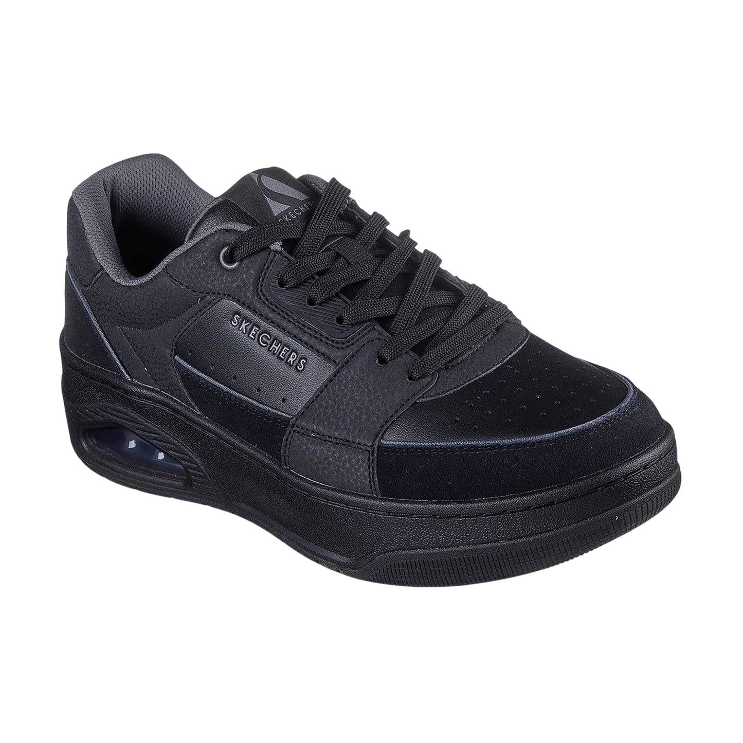 Black - Pack Shot - Skechers Mens Suede Trainers