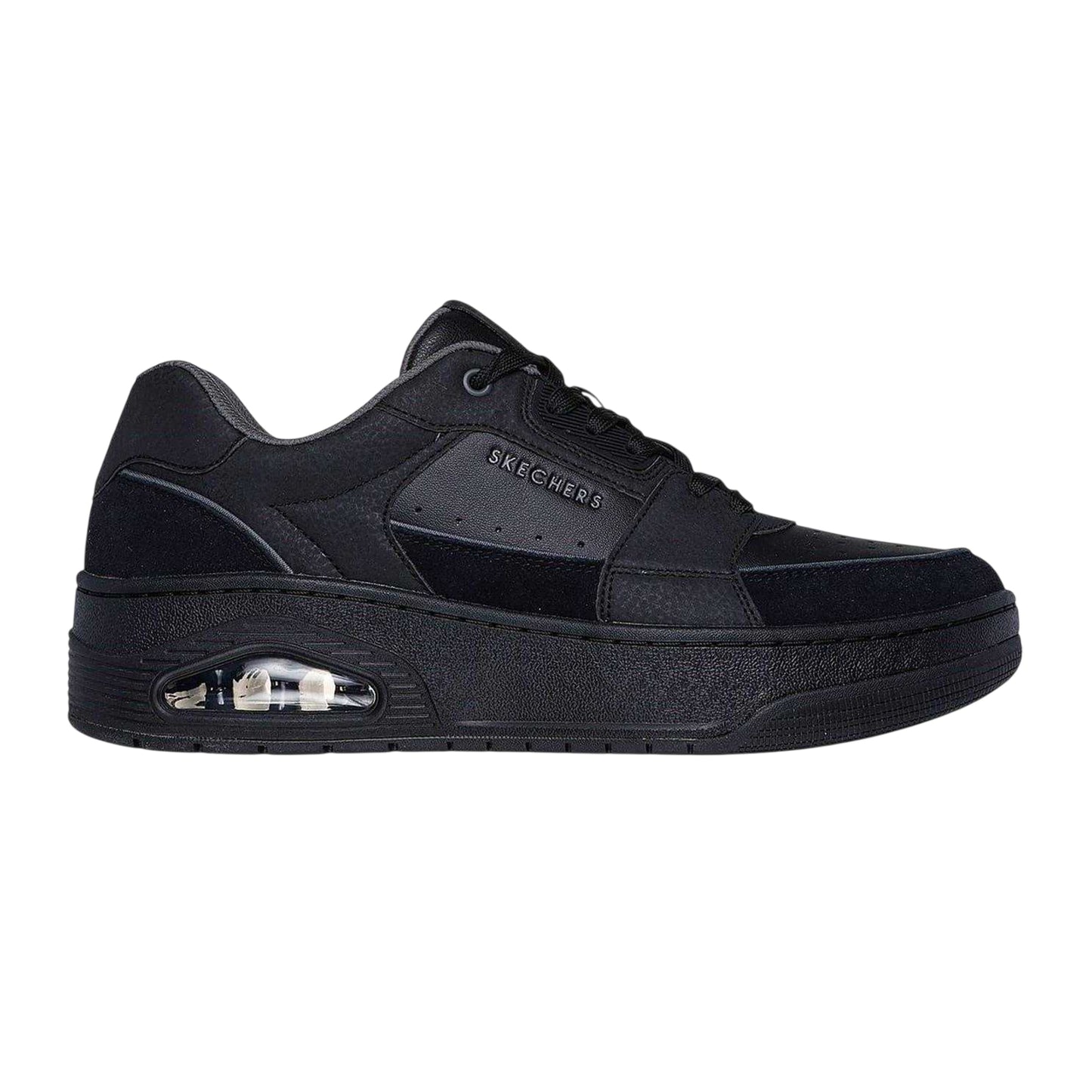 Black - Front - Skechers Mens Suede Trainers