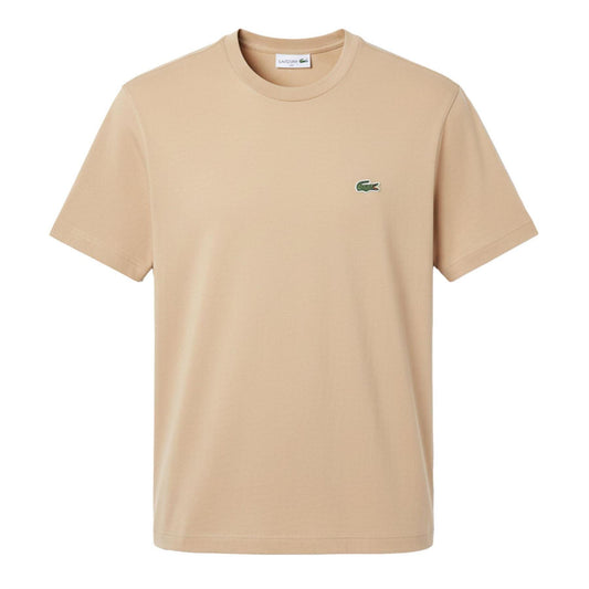 Beige - Front - Lacoste Mens Interlock Slim T-Shirt