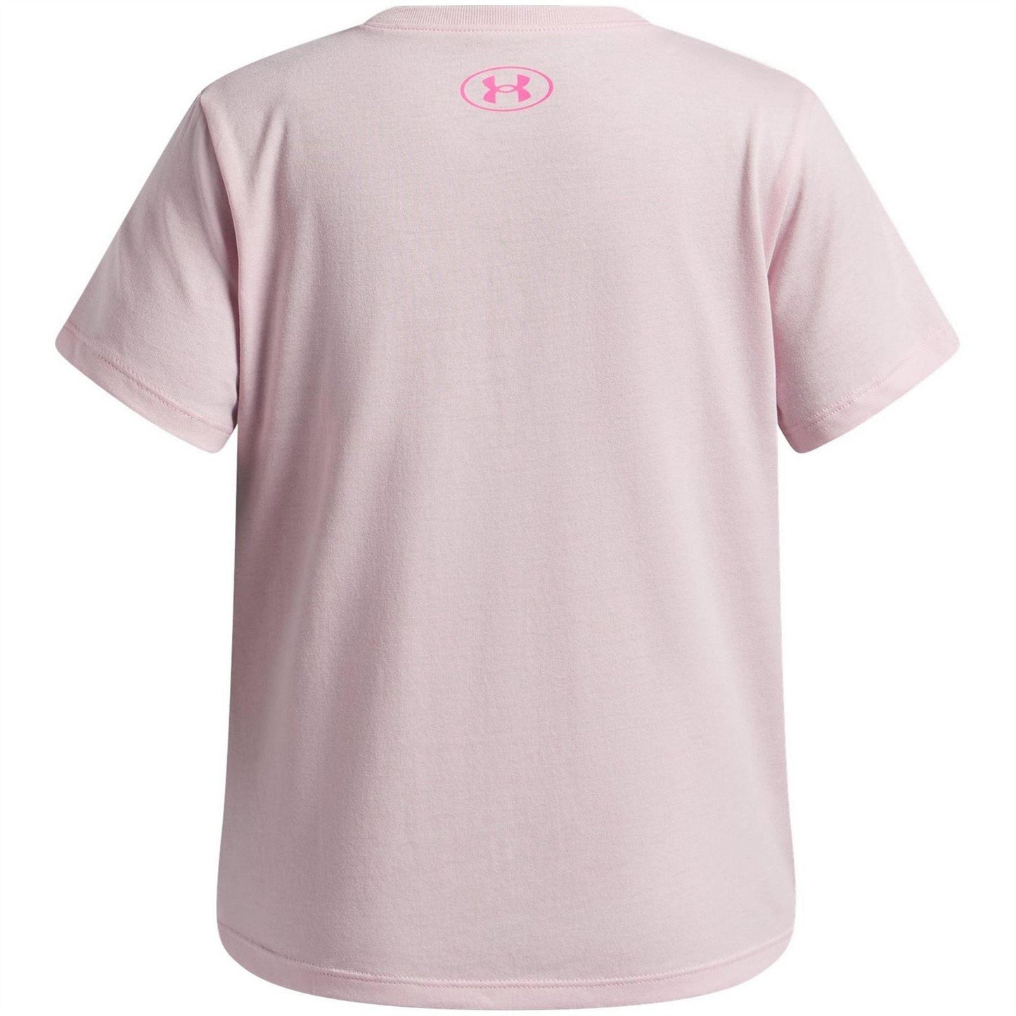 Pink - Back - Under Armour Girls Star Logo Regular T-Shirt