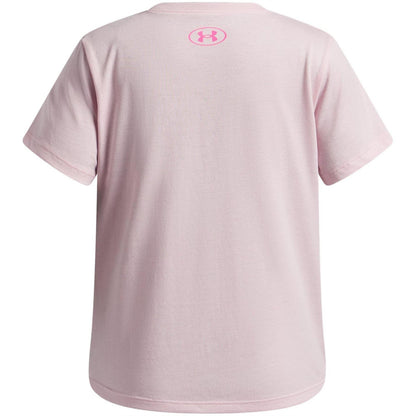 Pink - Back - Under Armour Girls Star Logo Regular T-Shirt