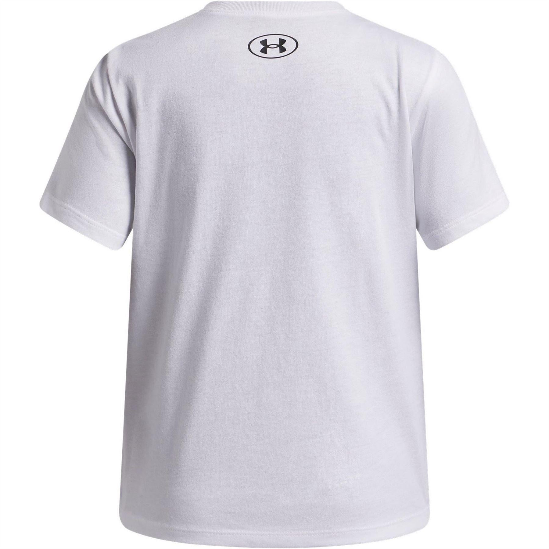 White - Back - Under Armour Girls Star Logo Regular T-Shirt