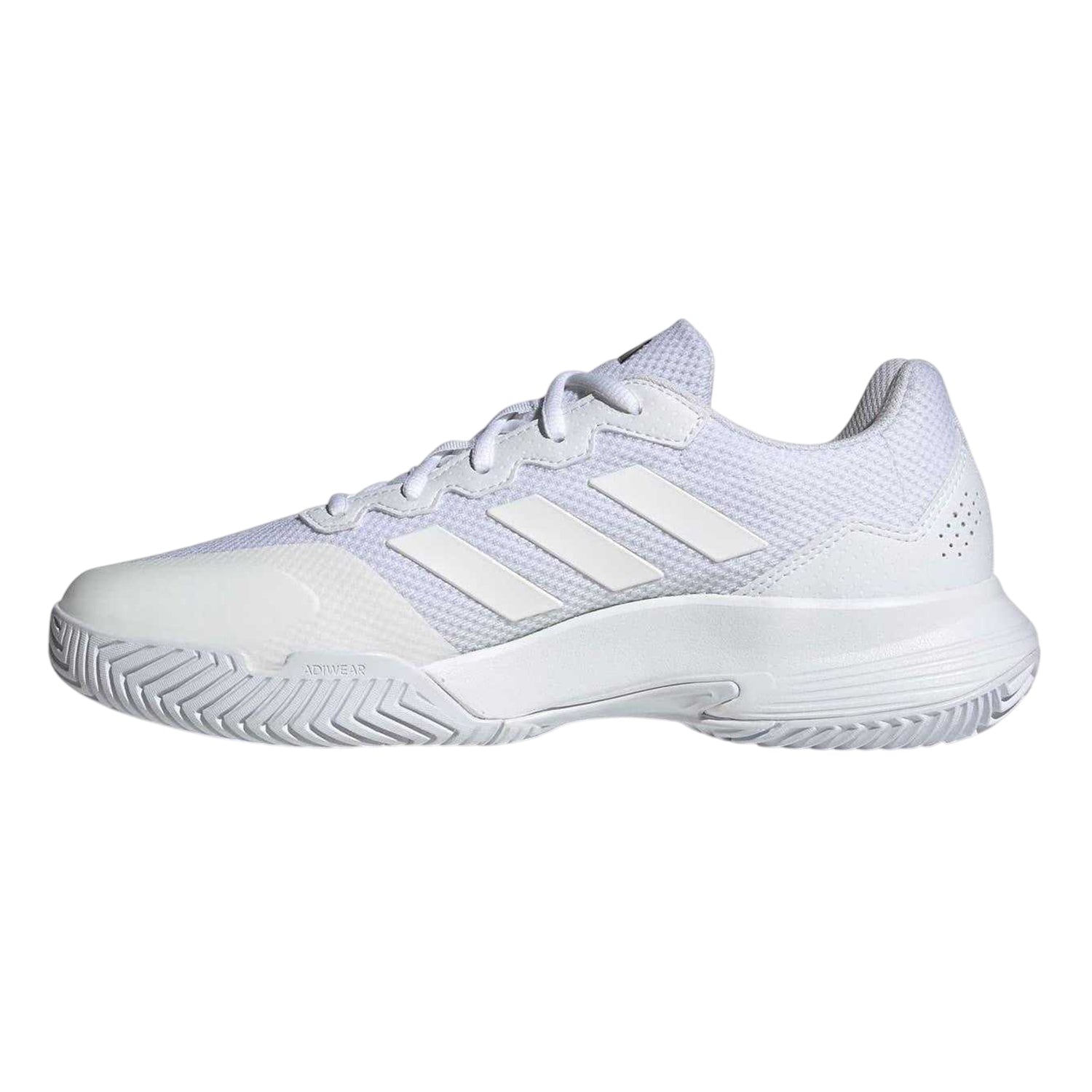 White - Side - Adidas Mens GameCourt 2.0 Tennis Shoes