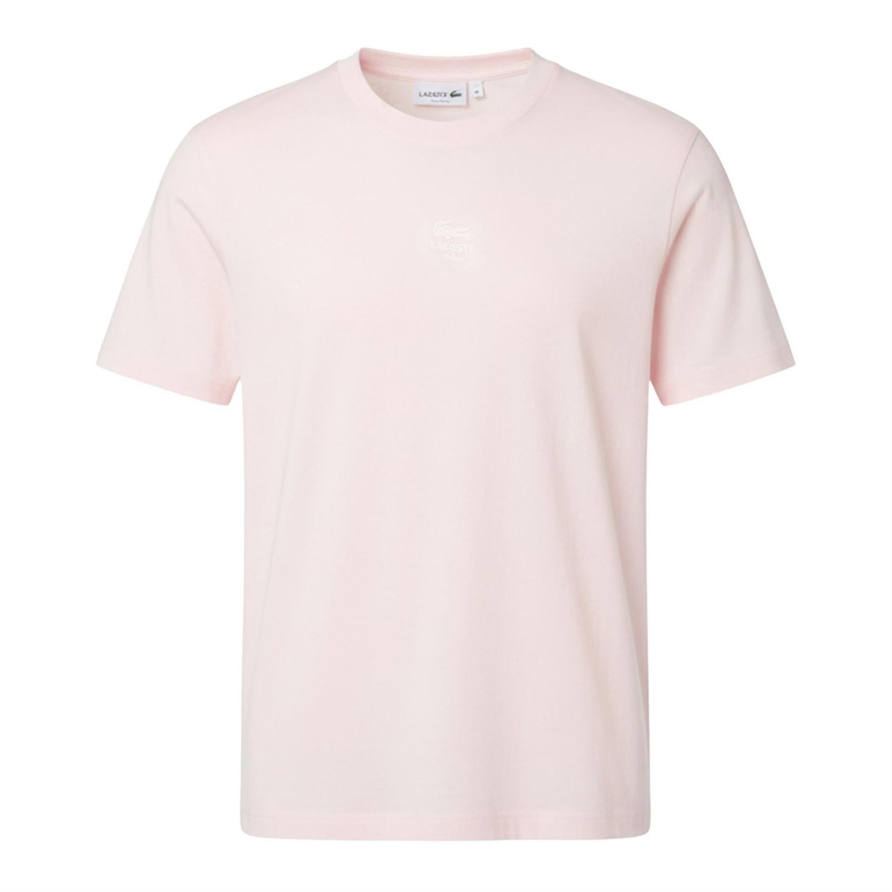 Pink - Front - Lacoste Unisex Adult Print Cotton Jersey T-Shirt
