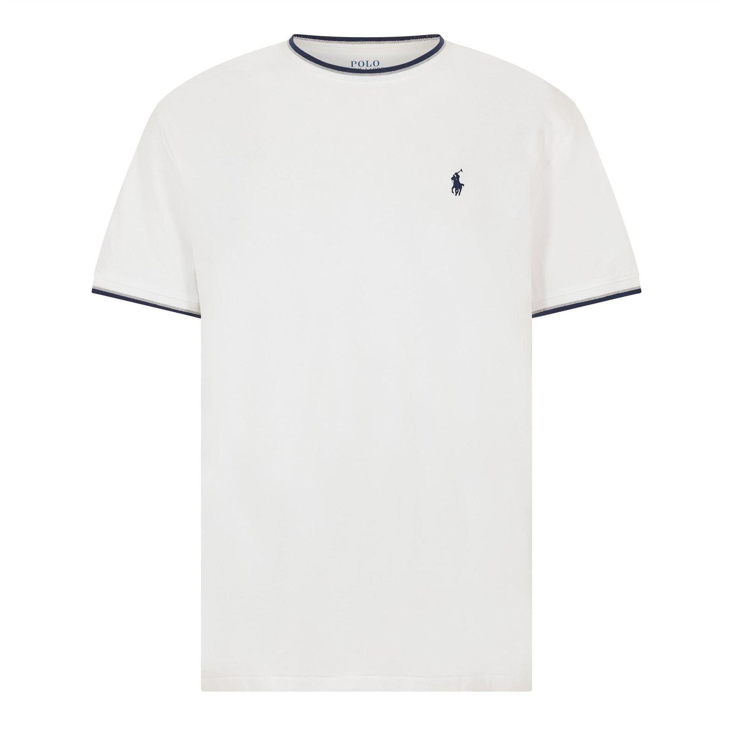White - Front - Ralph Lauren Mens Tipped Cotton T-Shirt