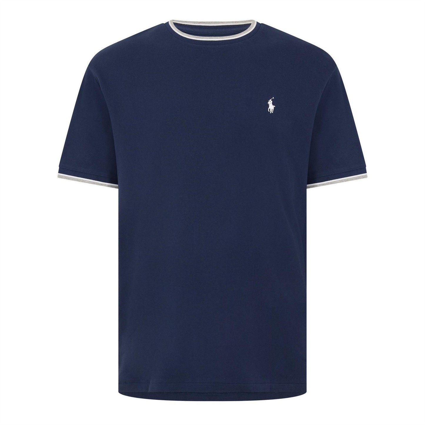 Navy - Front - Ralph Lauren Mens Tipped Cotton T-Shirt