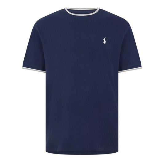 Navy - Front - Ralph Lauren Mens Tipped Cotton T-Shirt