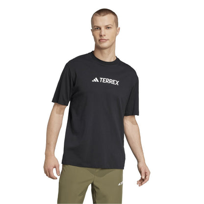 Black - Side - Adidas Mens Terrex Logo T-Shirt