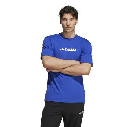 Lucid Blue - Side - Adidas Mens Terrex Logo T-Shirt