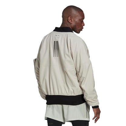 Natural - Back - Adidas Mens Parley Bomber Jacket