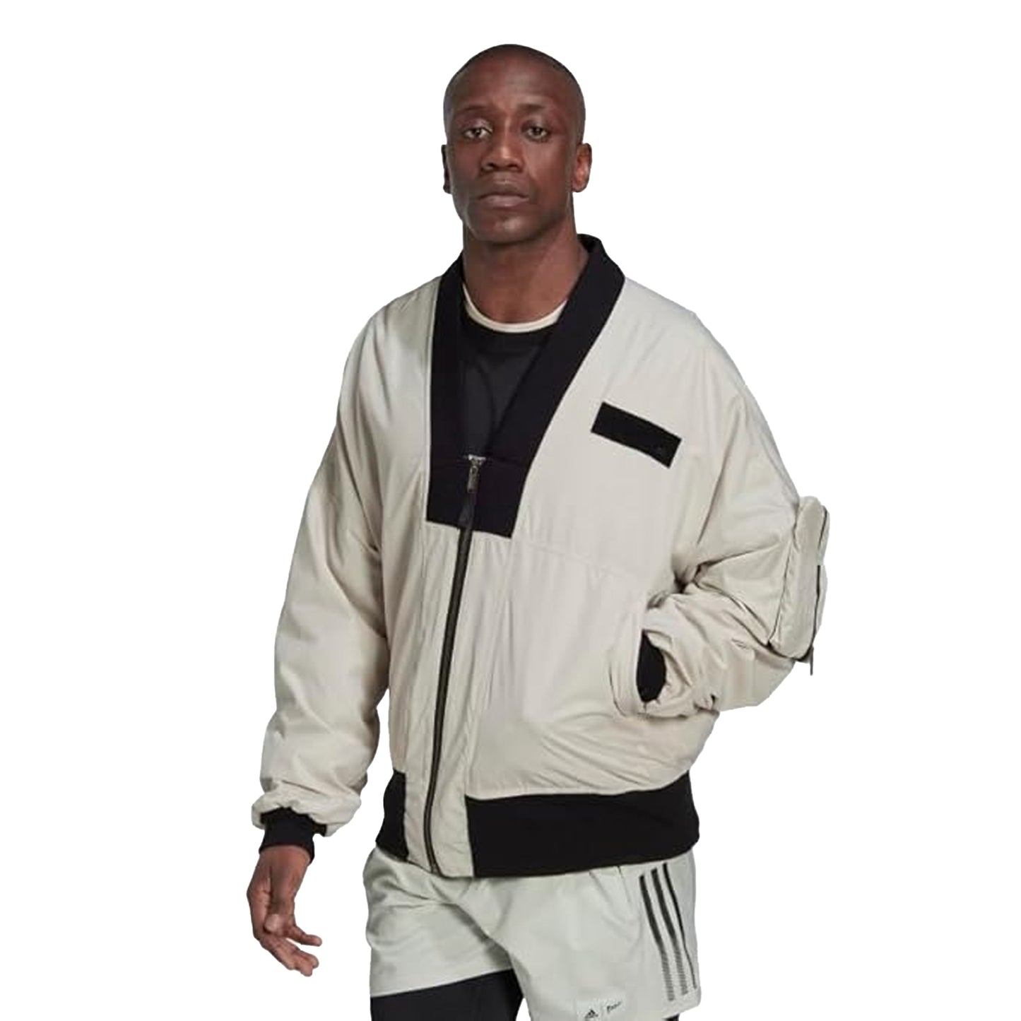 Natural - Side - Adidas Mens Parley Bomber Jacket