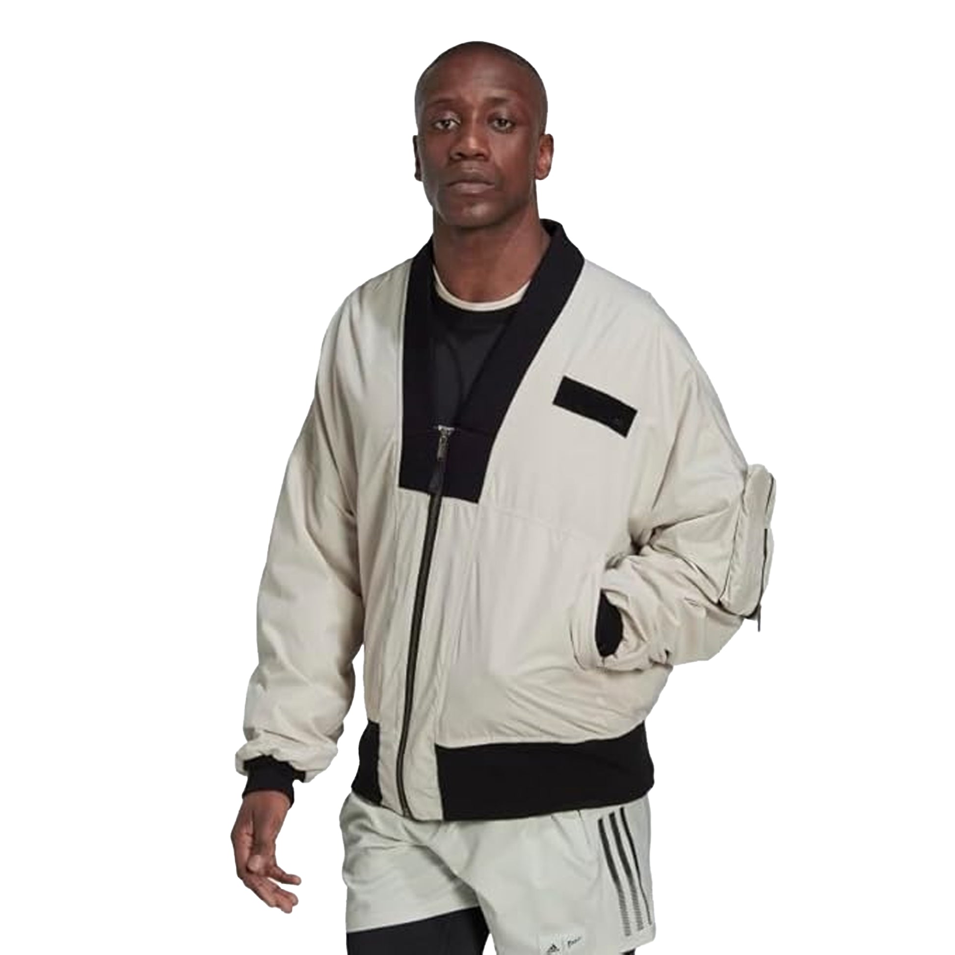 Natural - Side - Adidas Mens Parley Bomber Jacket