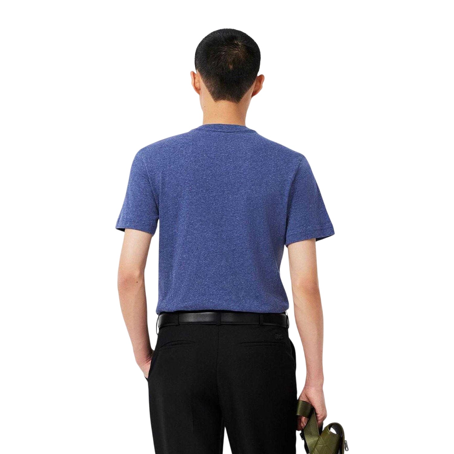 Navy - Back - Lacoste Mens Mercerised Cotton T-Shirt