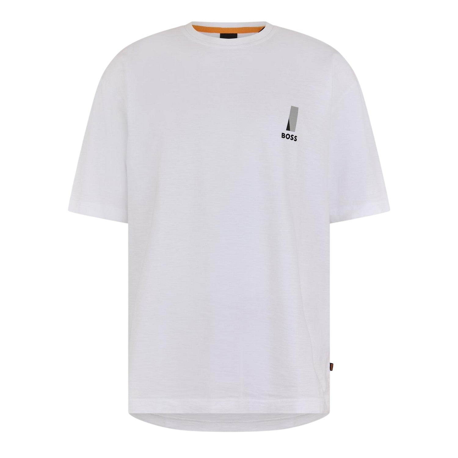 White - Front - Boss Mens Orange Graphic Print Regular T-Shirt