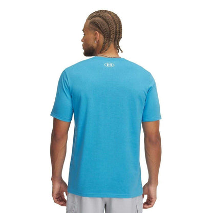 Blue Heather - Back - Under Armour Mens Box Logo Loose Fit T-Shirt