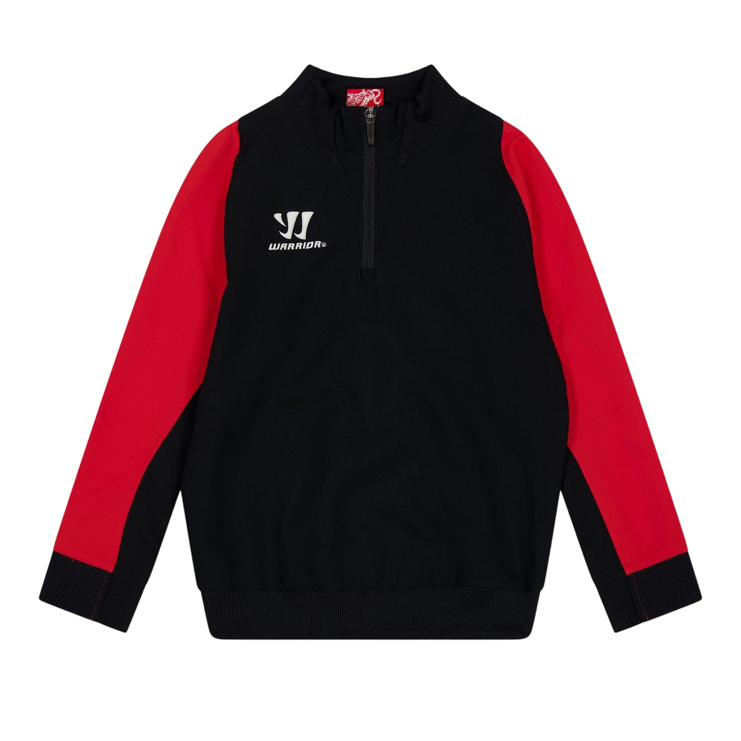Black - Front - Warrior Childrens-Kids Colour Block Quarter Zip Track Top