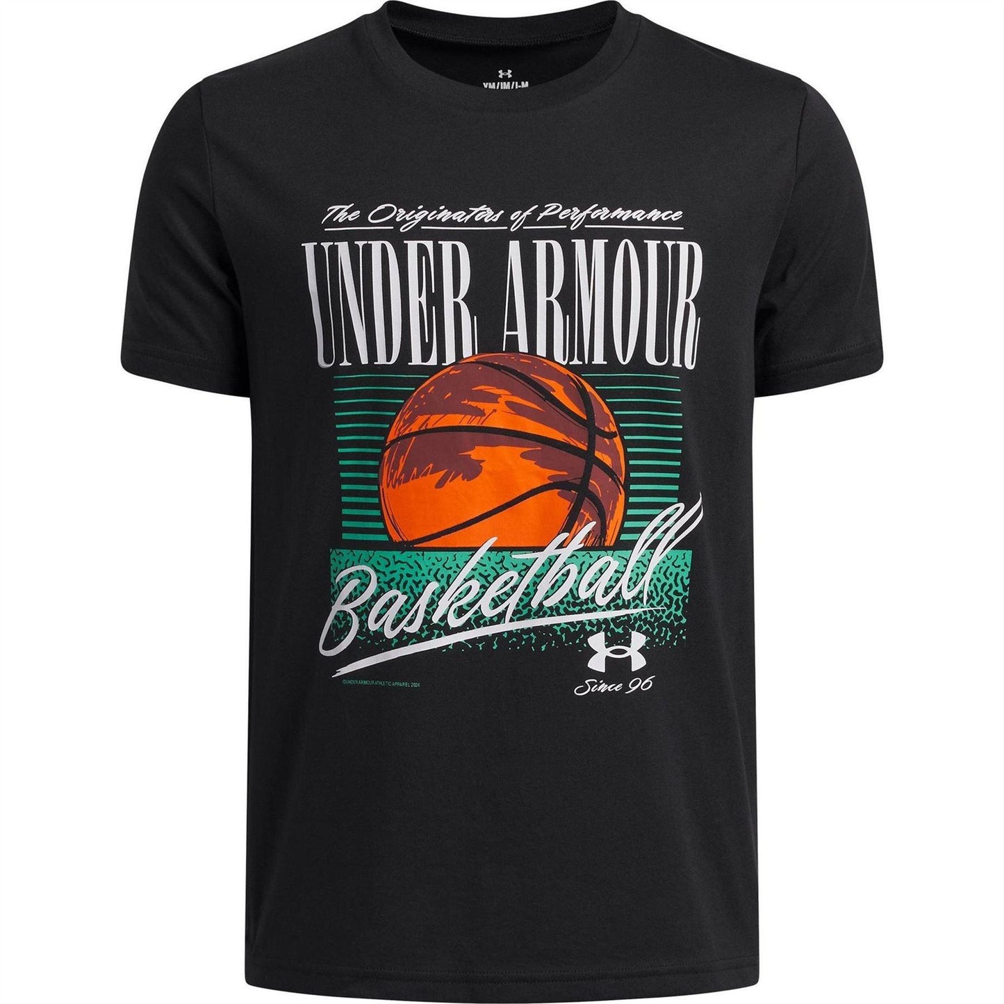 Black-White - Front - Under Armour Childrens-Kids Basketball Relaxed Fit T-Shirt