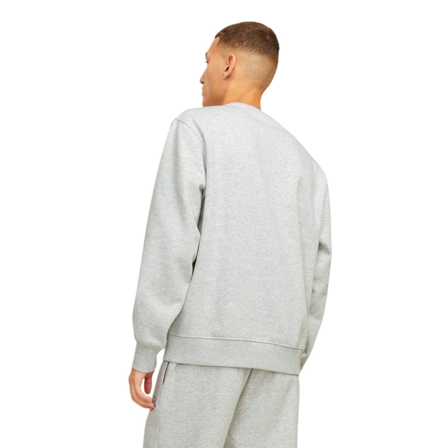 White Melange - Back - Jack And Jones Mens Urban Edge Brushed Sweatshirt
