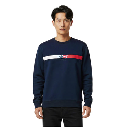 Night Navy - Side - Tommy Jeans Unisex Adult Signature Regular Sweatshirt