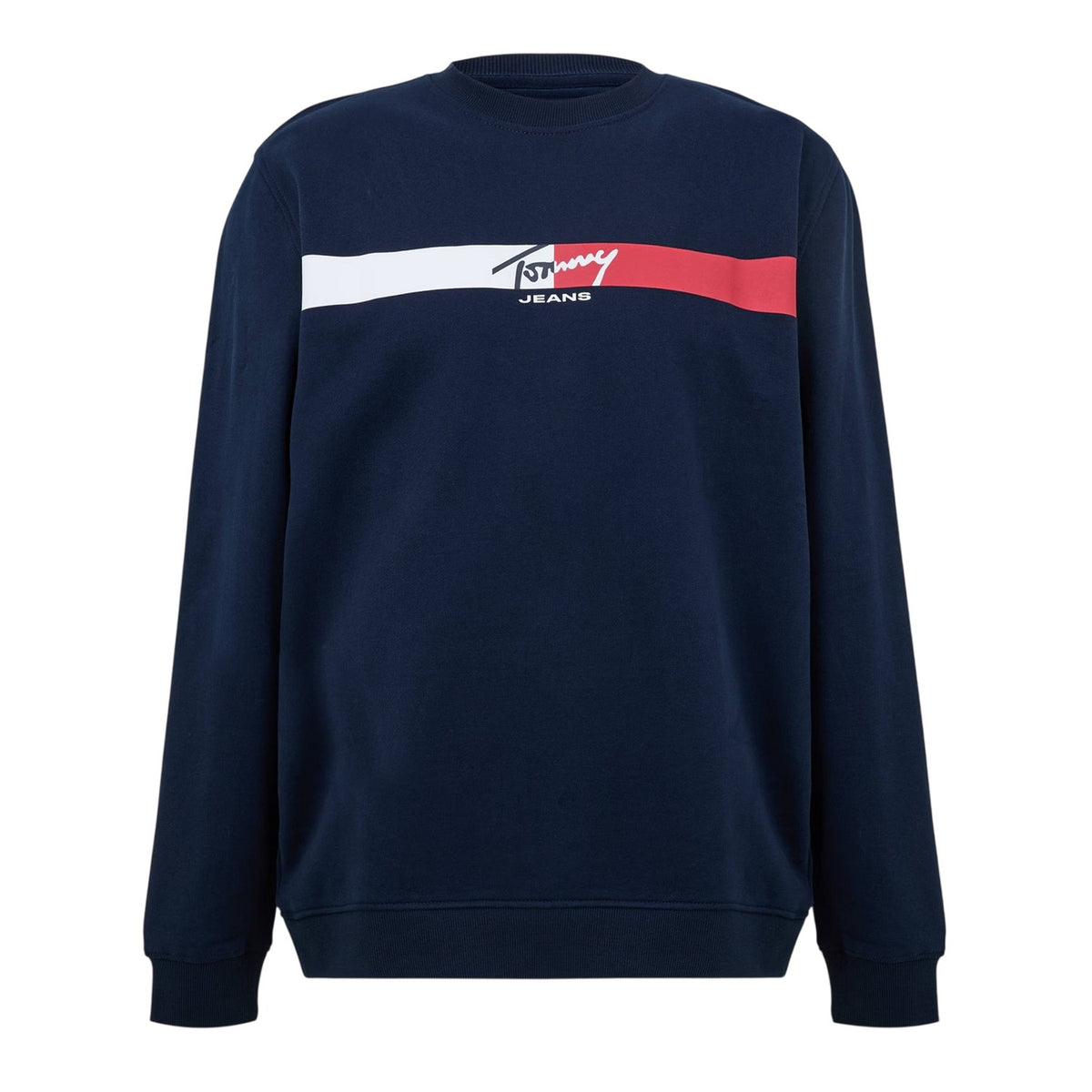 Night Navy - Front - Tommy Jeans Unisex Adult Signature Regular Sweatshirt