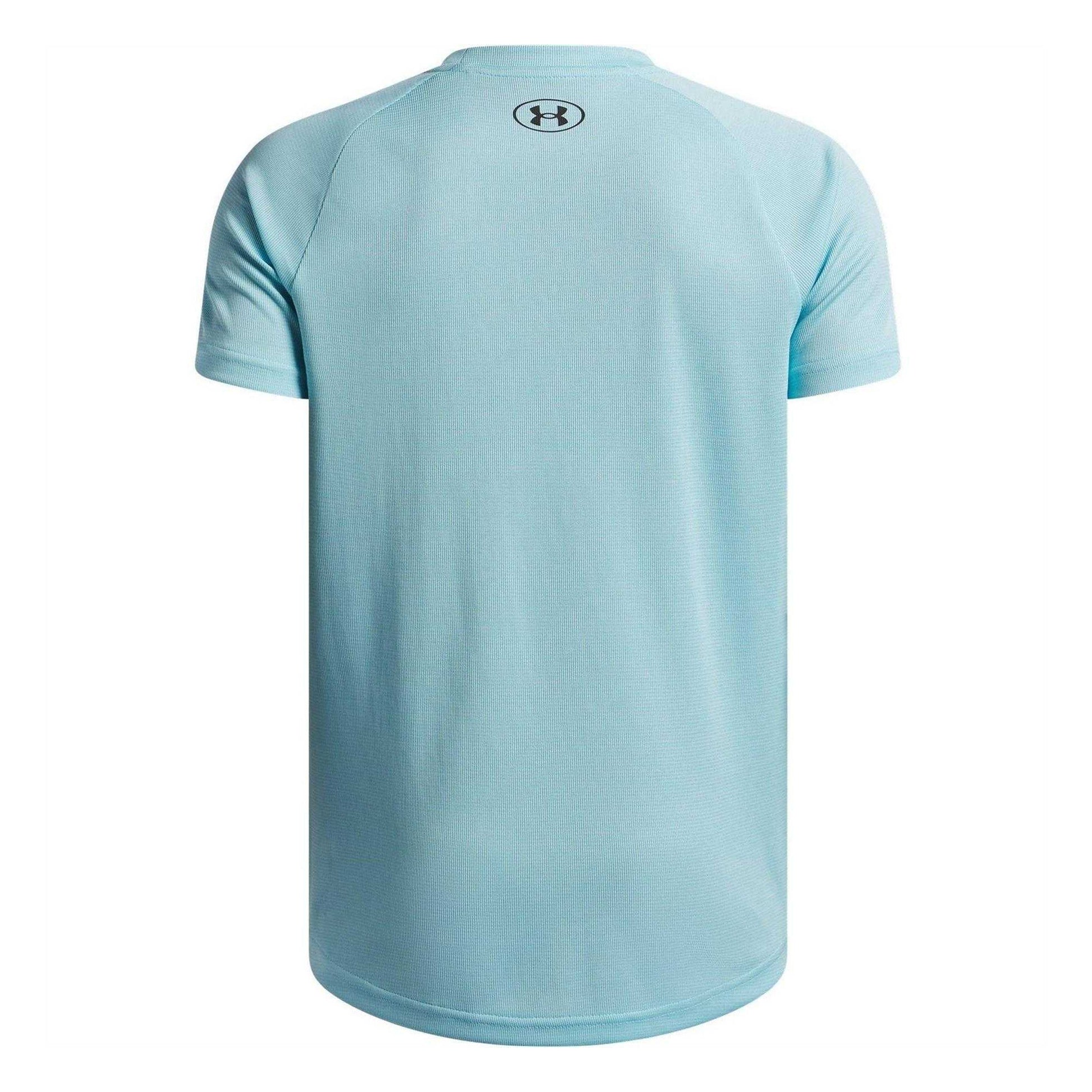 Blue-Black - Back - Under Armour Childrens-Kids Tech Logo Regular T-Shirt