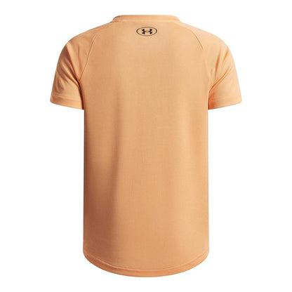 Orange-Black - Back - Under Armour Childrens-Kids Tech Logo Regular T-Shirt
