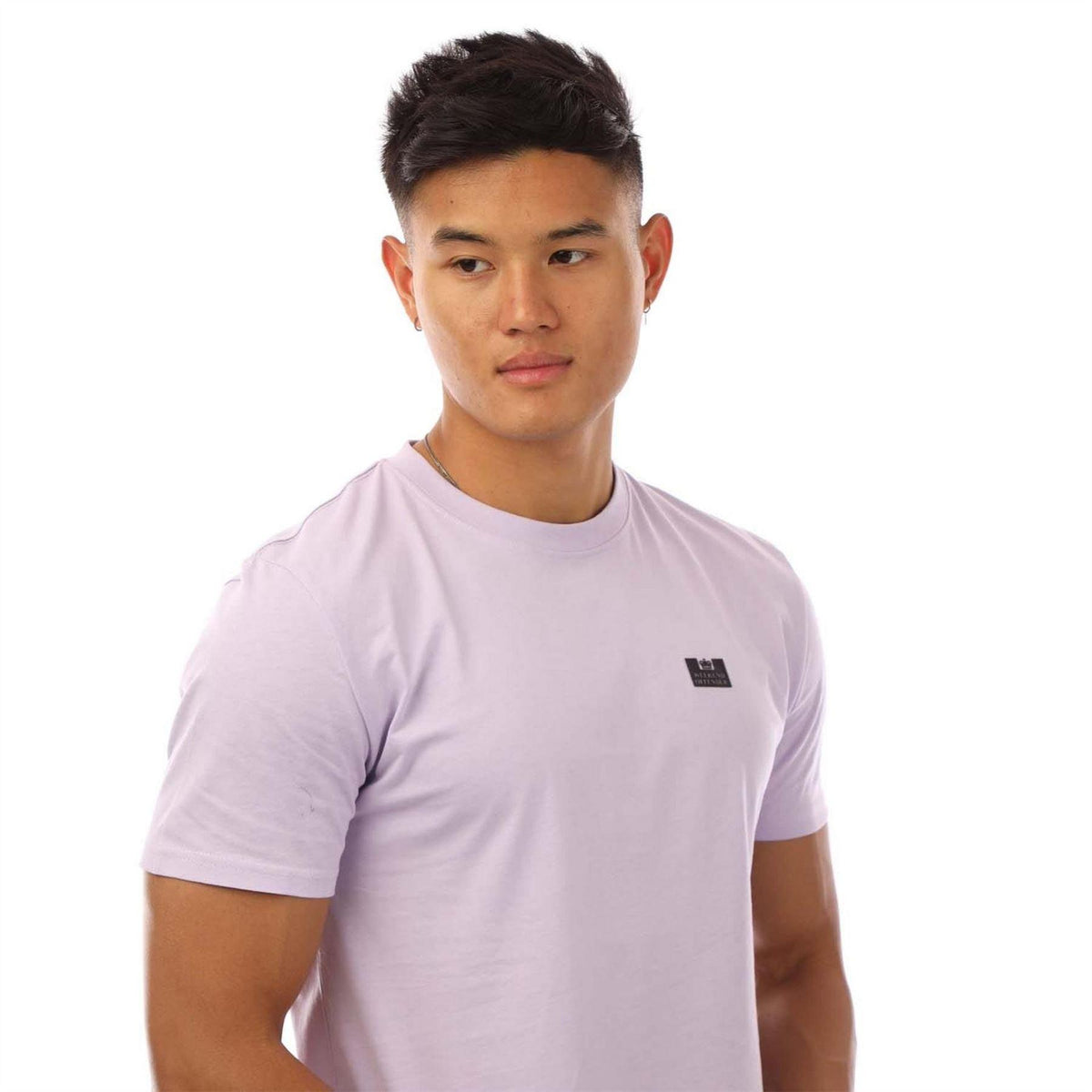 Lilac - Side - Weekend Offender Mens Bridgetown Plain Logo Regular T-Shirt