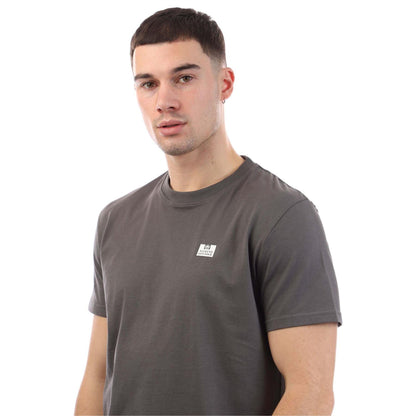 Charcoal - Side - Weekend Offender Mens Bridgetown Plain Logo Regular T-Shirt