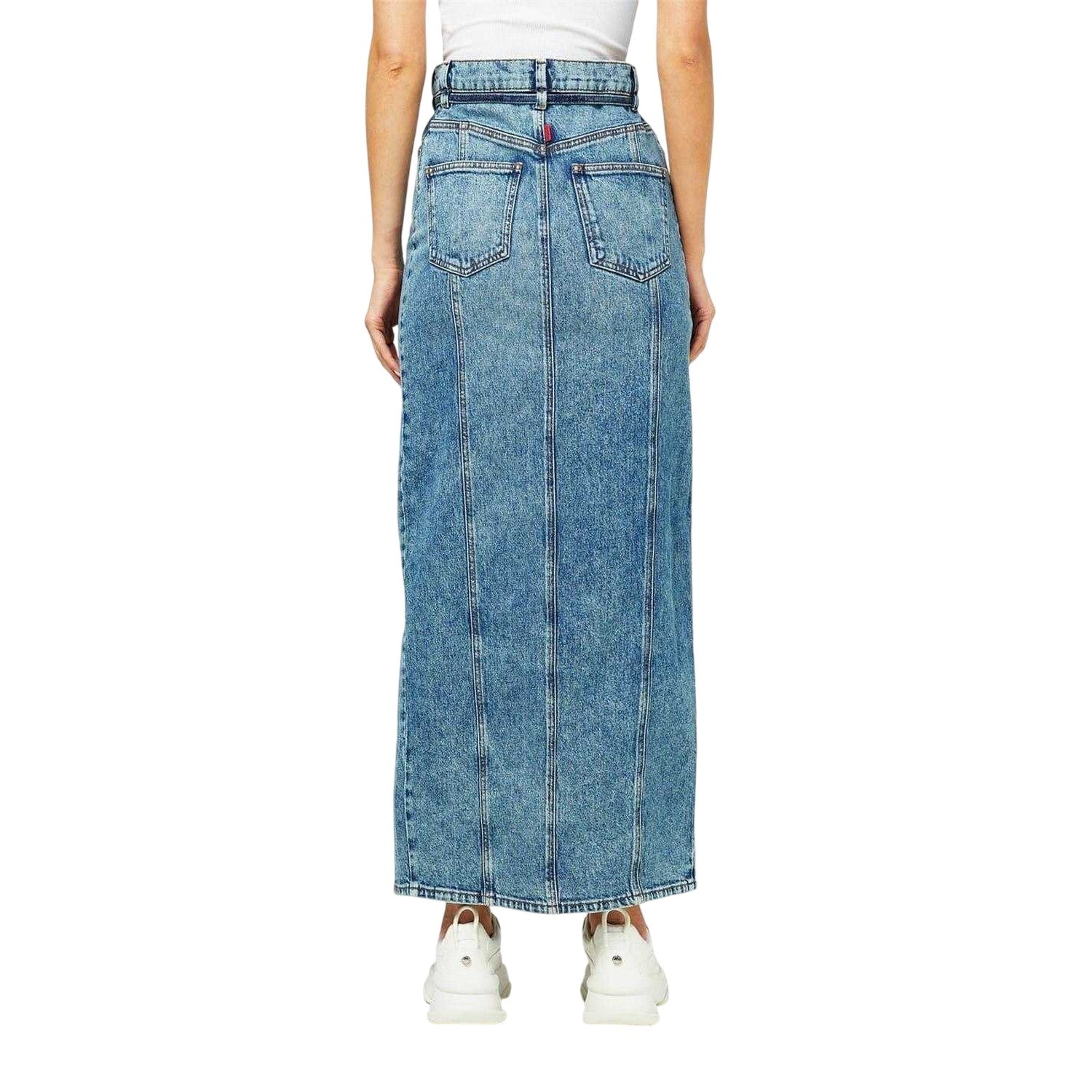 Bright Blue - Back - Hugo Womens-Ladies Getini Denim Maxi Skirt