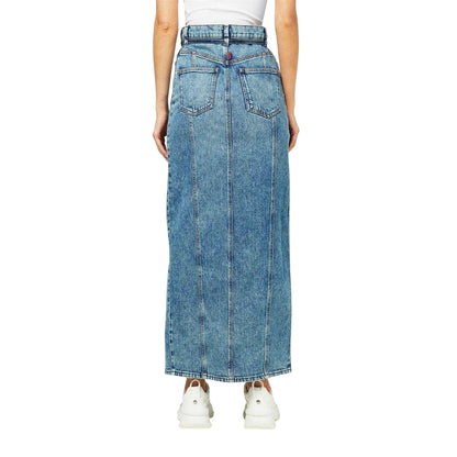 Bright Blue - Back - Hugo Womens-Ladies Getini Denim Maxi Skirt
