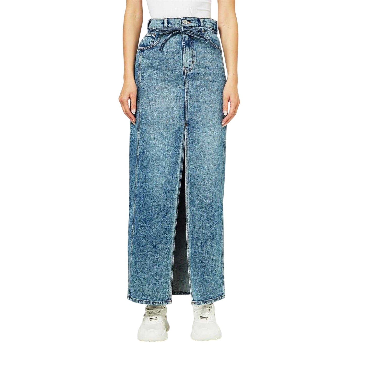 Bright Blue - Side - Hugo Womens-Ladies Getini Denim Maxi Skirt