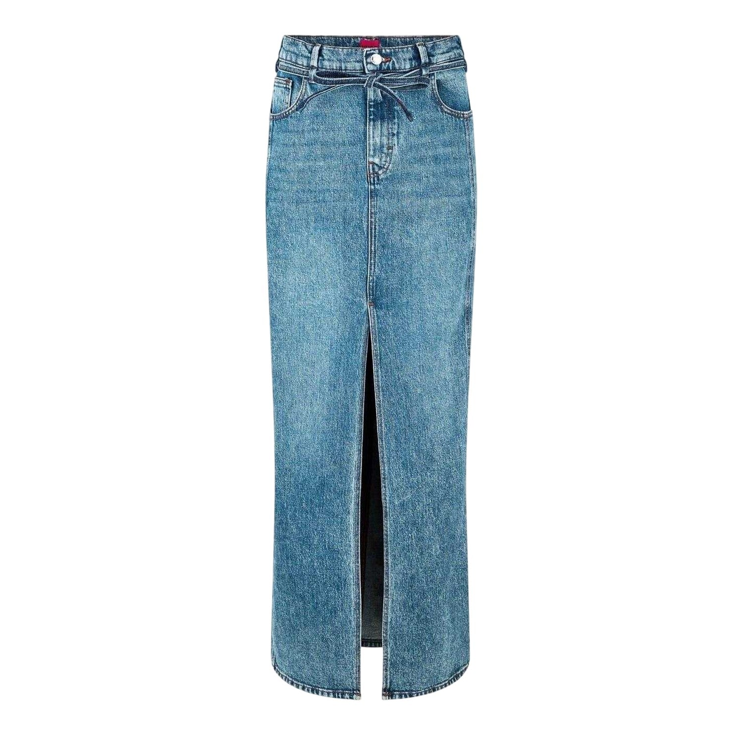 Bright Blue - Front - Hugo Womens-Ladies Getini Denim Maxi Skirt
