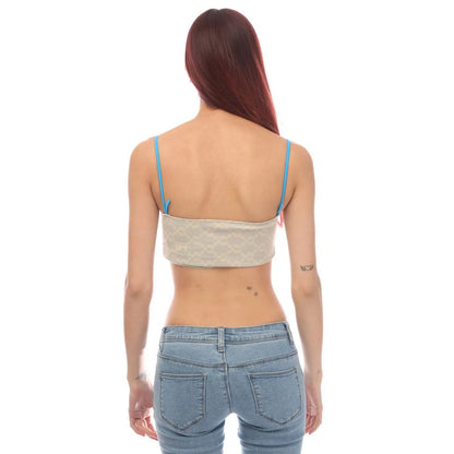 Green - Back - Off White Womens-Ladies Monogram Crop Top