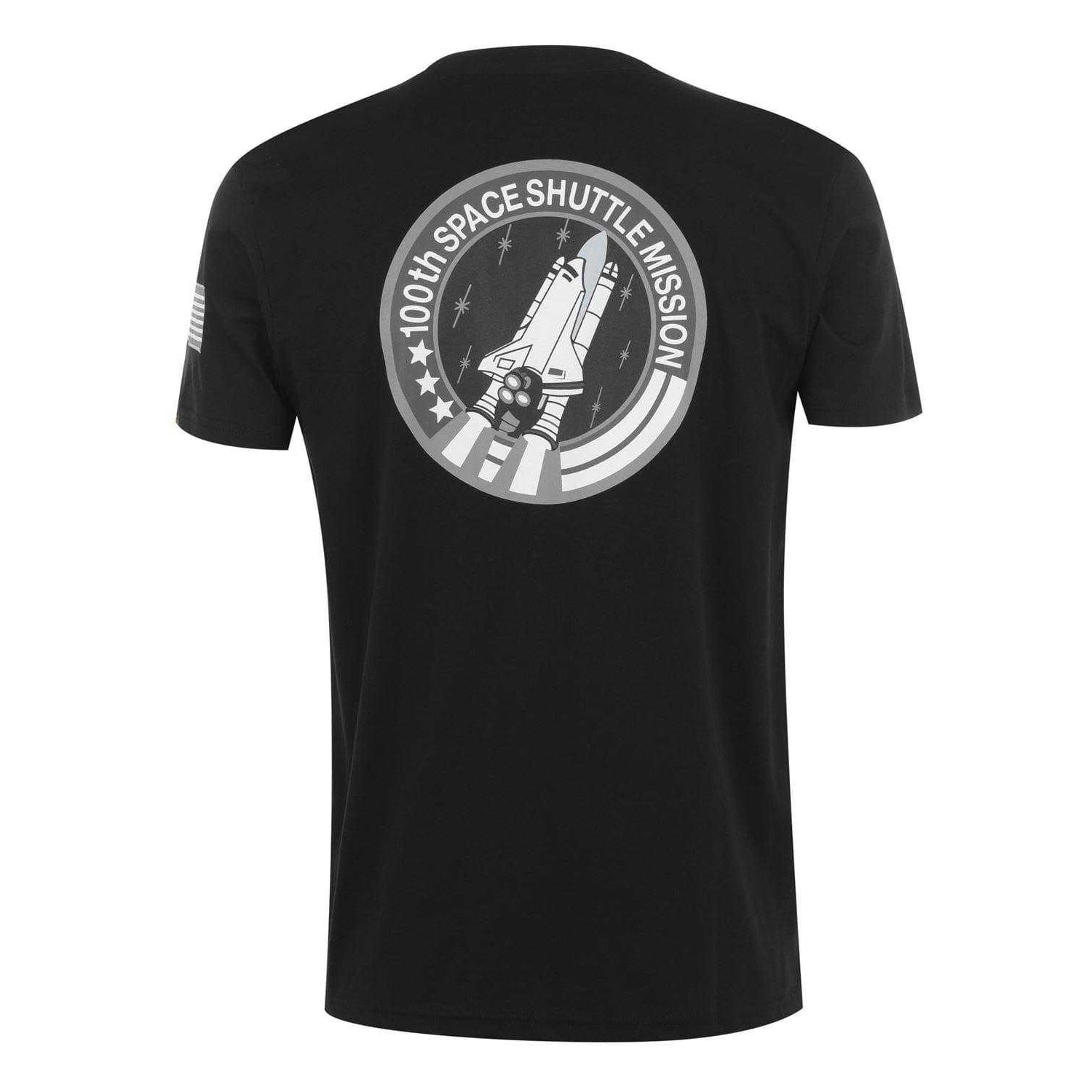 Black - Back - NASA Mens Alpha Industries Shuttle Regular T-Shirt