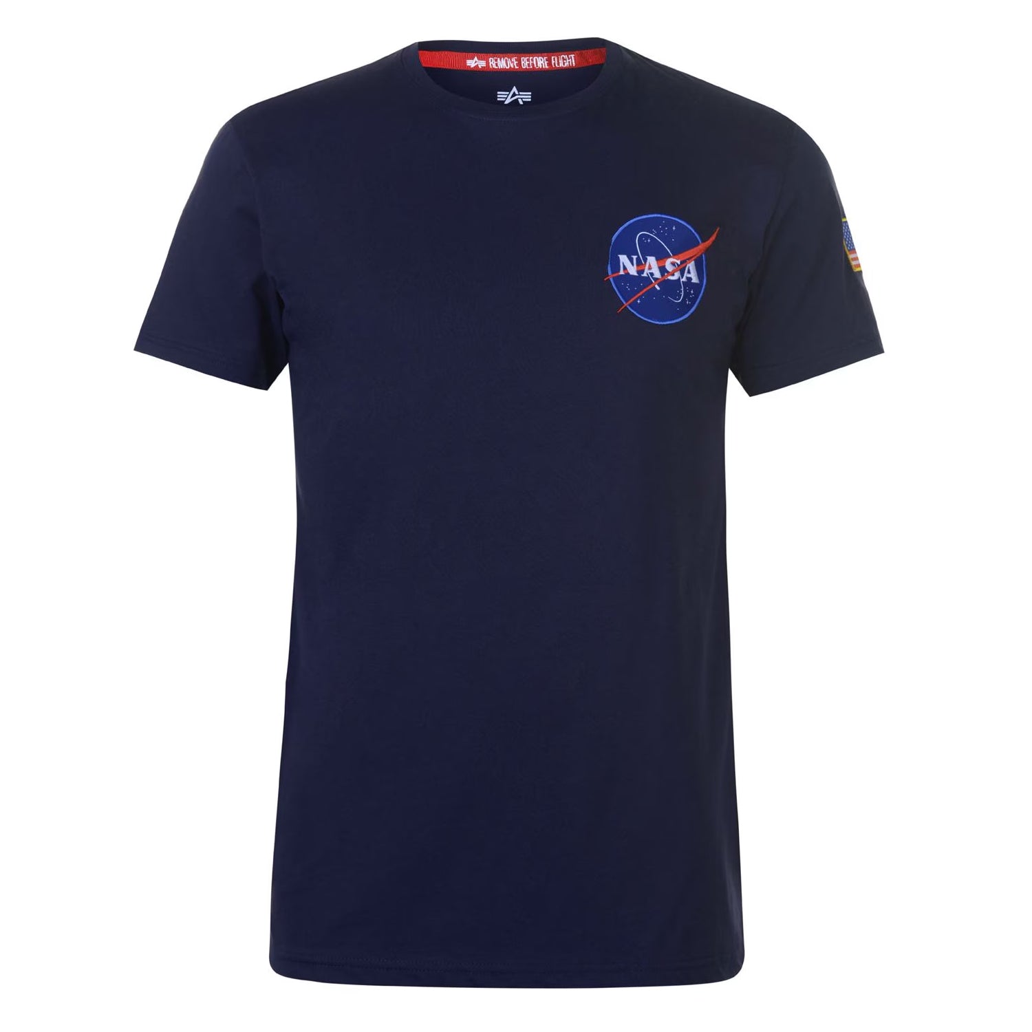 Navy Blue - Front - NASA Mens Alpha Industries Shuttle Regular T-Shirt