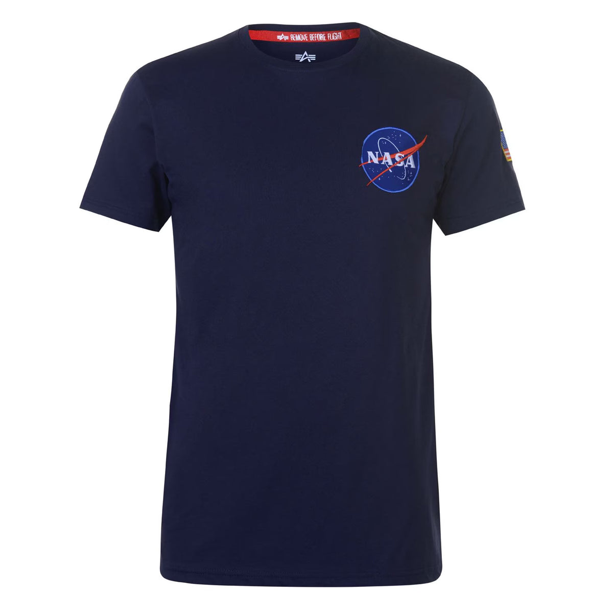 Navy Blue - Front - NASA Mens Alpha Industries Shuttle Regular T-Shirt