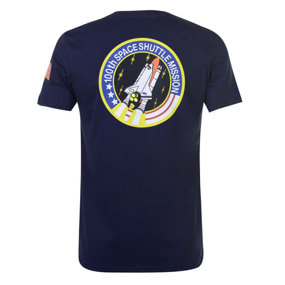 Navy Blue - Back - NASA Mens Alpha Industries Shuttle Regular T-Shirt