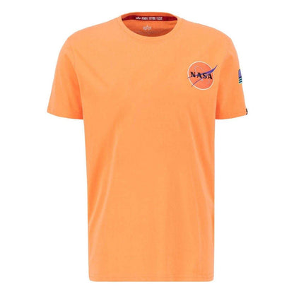 Tangerine - Front - NASA Mens Alpha Industries Shuttle Regular T-Shirt