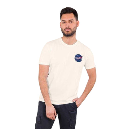 White - Front - NASA Mens Alpha Industries Shuttle Regular T-Shirt